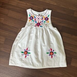 Embroidered White Kids Dress size 6